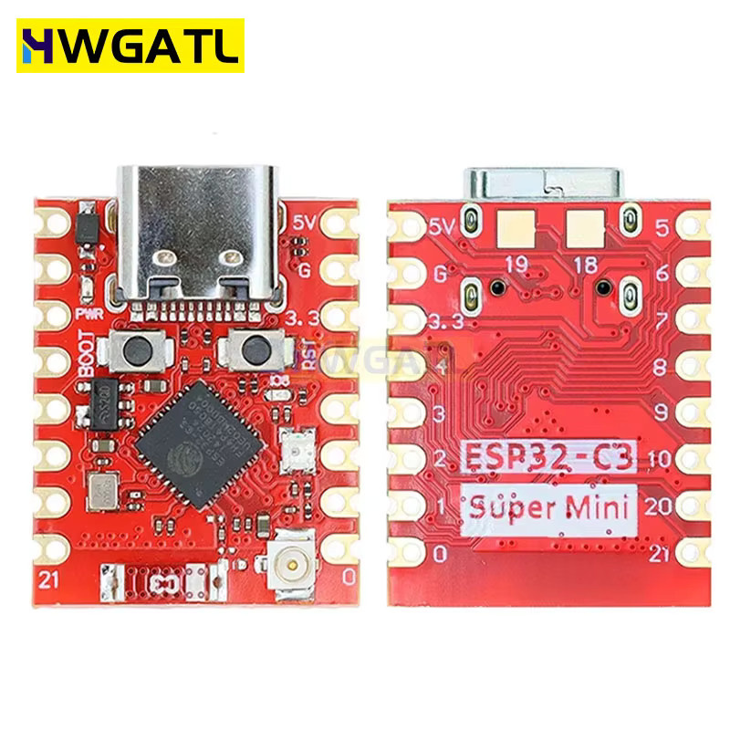 HWGATL ESP32-C3 SuperMini Plus Entwicklungsboard V2.0 mit WiFi und Bluetooth in Rot - Bild 2