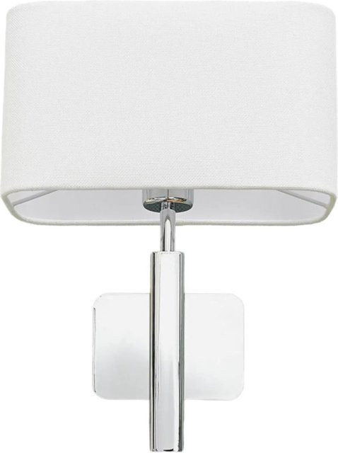 Lucande Wandleuchte Jettka Modern in Chrom und Weiß aus Textil, 1-flammig E27, Höhe: 37,0 cm, Breite: 18,0 cm, Tiefe: 60,0 cm - Bild 1