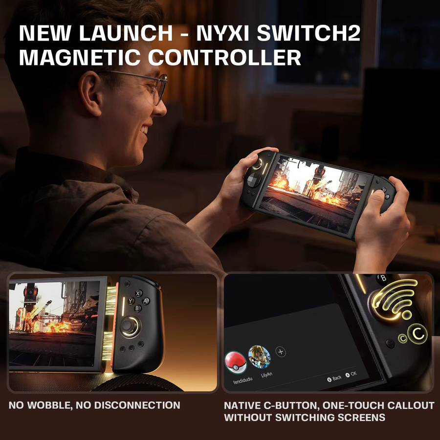 NYXI Hyperion 3 Kabelloser Bluetooth JoyPad für Nintendo Switch inklusive Tragetasche in Schwarz - Bild 2