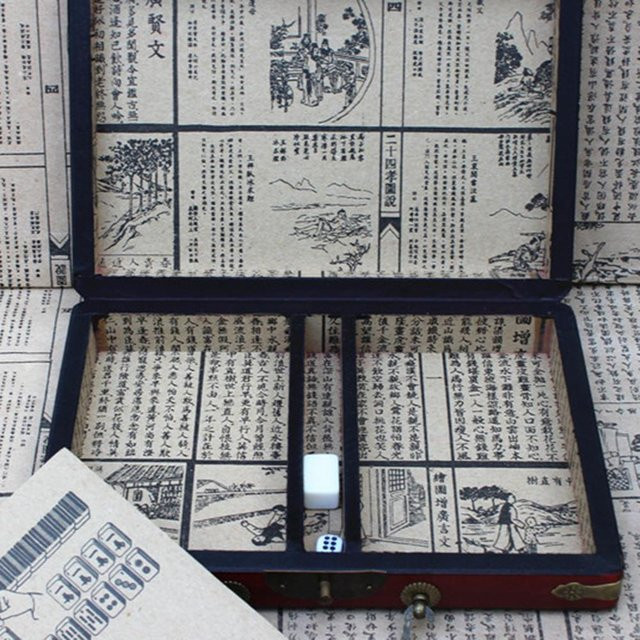 Chinesisches nummeriertes Mahjong-Set, 144 Steine, Grau - Bild 1
