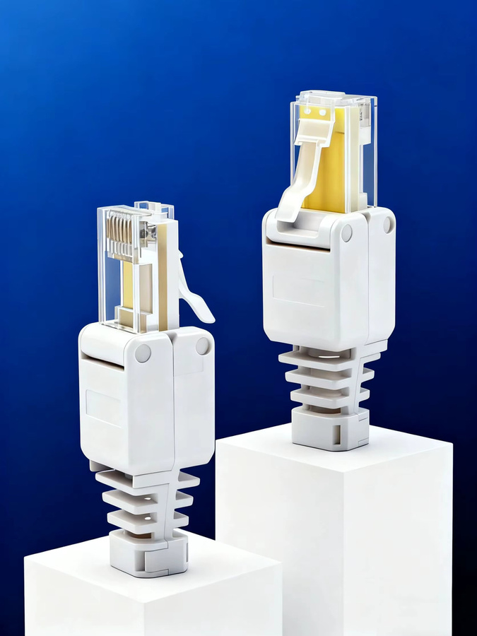 BYXGD Crimpfreier RJ45-Stecker Cat5e in Weiß, werkzeugloser und wiederverwendbarer Ethernet-Stecker für LAN-Verbindungen - Bild 4