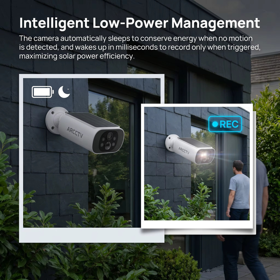 ARCCTV 2K WiFi Solarkamera in Weiß mit Nachtsicht, Zwei-Wege-Gespräch und Sirenenalarm, wasserdichte Outdoor IP66 Überwachungskamera - Bild 7