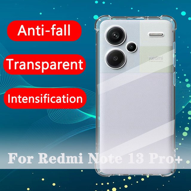 Stoßfeste transparente Handyhülle für Xiaomi Redmi Note 13 Pro Plus und Redmi Note 13 5G in durchsichtiger Optik - Bild 1
