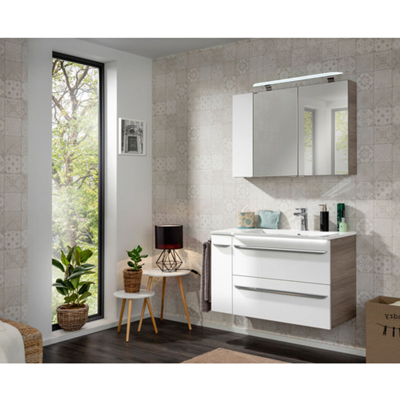 Fackelmann Waschtischunterschrank Luxor in Steinesche und Weiss, B/H/T: 79,4 x 60,3 x 45,0 cm - Bild 2