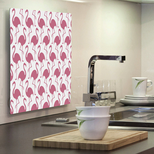 mySPOTTI Mini-Spritzschutz Flamingo Pattern white aus Aluverbund B/T/H: 41,0 x 59,0 cm - Bild 2