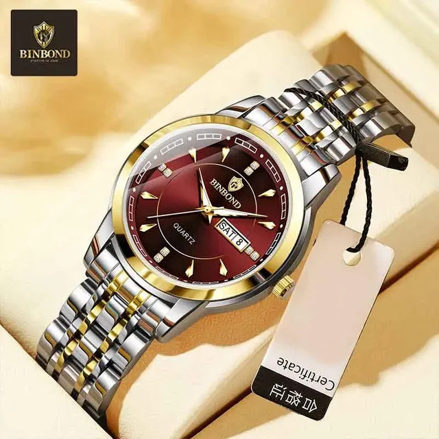 BINBOND Armbanduhr Quarz, Edelstahl, Blau, Damen - Bild 1
