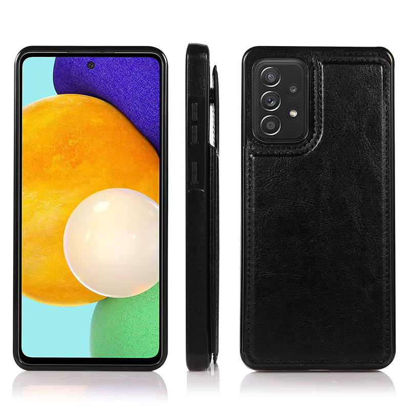 Ulita Plus Luxus Leder Handyhülle mit Kartenfach für Samsung Galaxy S25 S24 S23 A56 A55 A36 A54 A35 A16 in Schwarz - Bild 2
