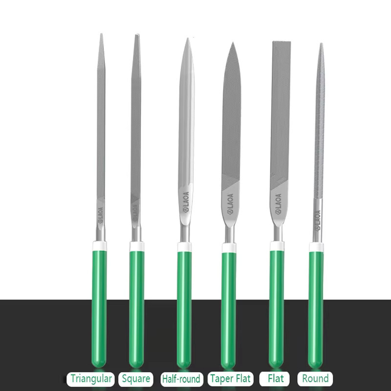 LAOA Mini-Feilenset in Silber mit flachen, grobzahnigen quadratischen, halbrunden und dreieckigen Feilen für die Holzbearbeitung und zum Polieren - Bild 2