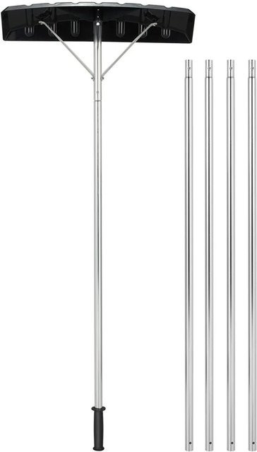 Costway Dach-Schneeschaufel mit rutschfestem Griff in Schwarz aus Aluminium und Kunststoff, Höhe: 148-608 cm - Bild 1