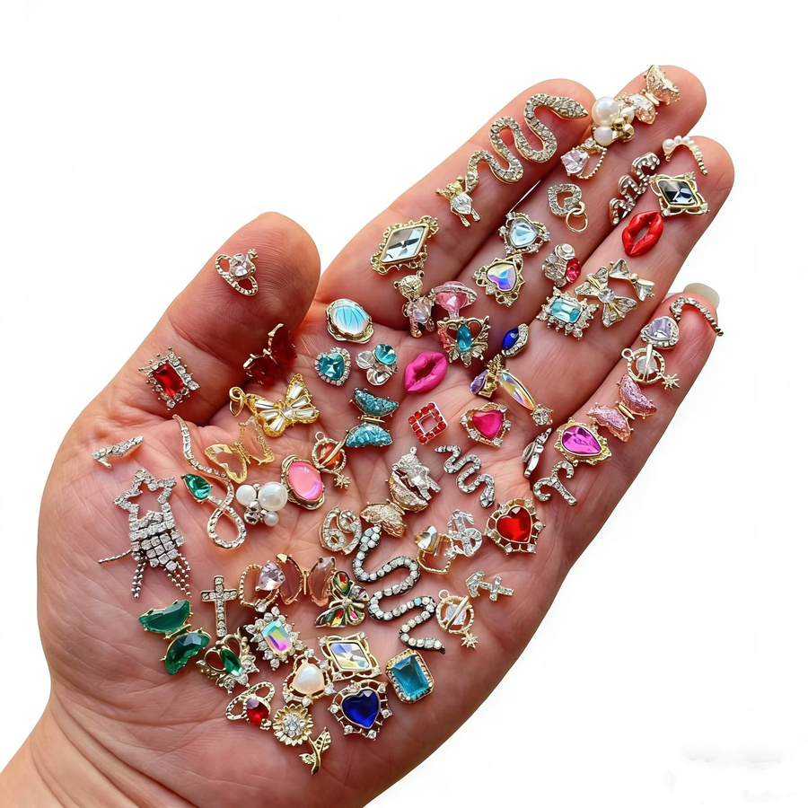 HFTM Nagel Charms Legierung, Schmetterling, Schlange, Herz, Bär, Glänzend - Bild 2