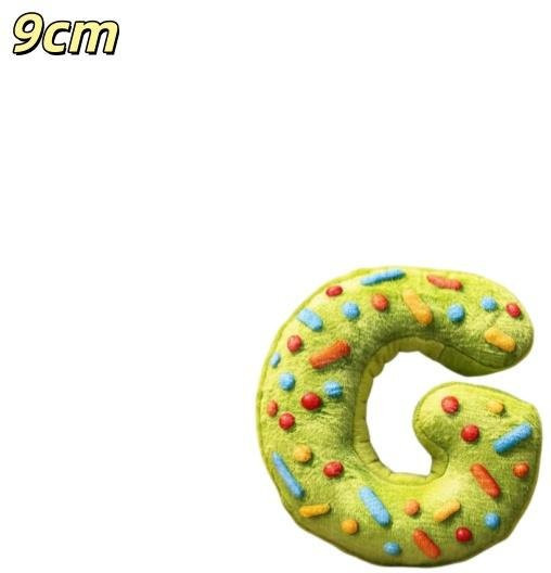 Yiran Health & Beauty Alphabet-Donuts Plüschkissen Schlüsselanhänger, Plüsch / Textil, Bunt / Mehrfarbig - Bild 1