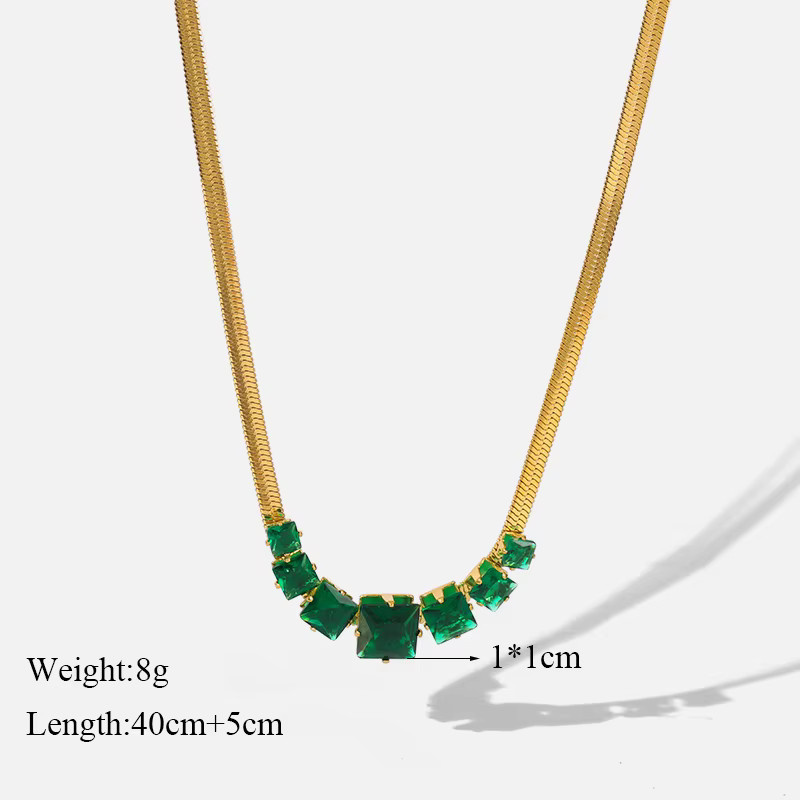 Eilieck Halskette Edelstahl, Gold, Zirkonia, Damen - Bild 2
