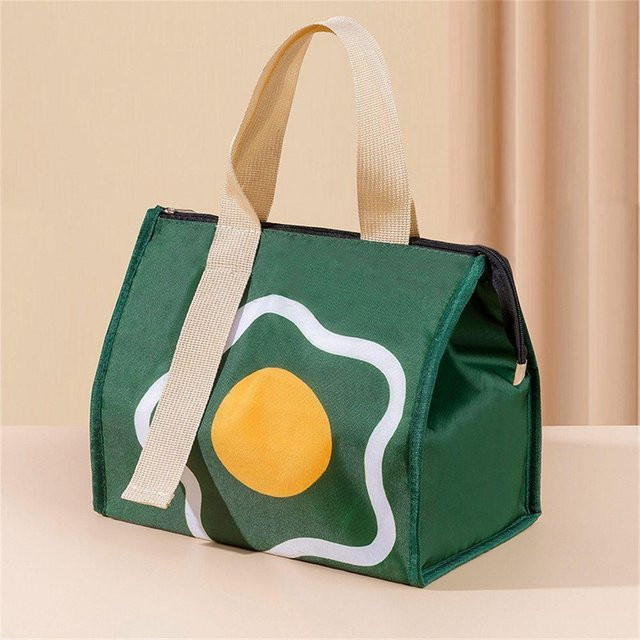 Isolierte Lunchbox-Tasche aus Oxford-Stoff in Grün für Picknick und Camping - Bild 1