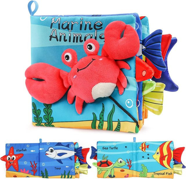 SONGYI Baby Weiche Bücher Spielzeug, Meerestiere, Plüsch / Textil, Bunt / Mehrfarbig, Unisex - Bild 1