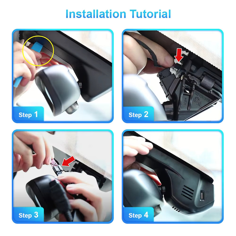 ARB 4K Dashcam Auto-DVR mit WLAN-App-Steuerung in Schwarz für BMW X3 E83, 3er Serie M3 E46, Z4 E85 und 5er Serie E39 - Bild 3