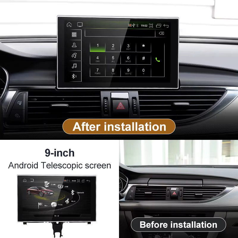 STWEI Android 14 Multimedia-Autoradio mit Qualcomm Snapdragon 665, Wireless CarPlay und GPS für Audi A6 A7 C7 (2012-2018), Schwarz - Bild 2