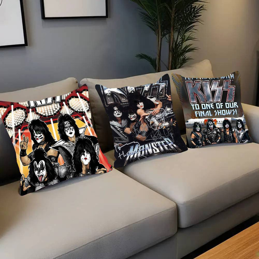 KISS Rock Band Kissenbezug für Sofa und Wohnzimmer, 40 x 40 cm - Bild 1