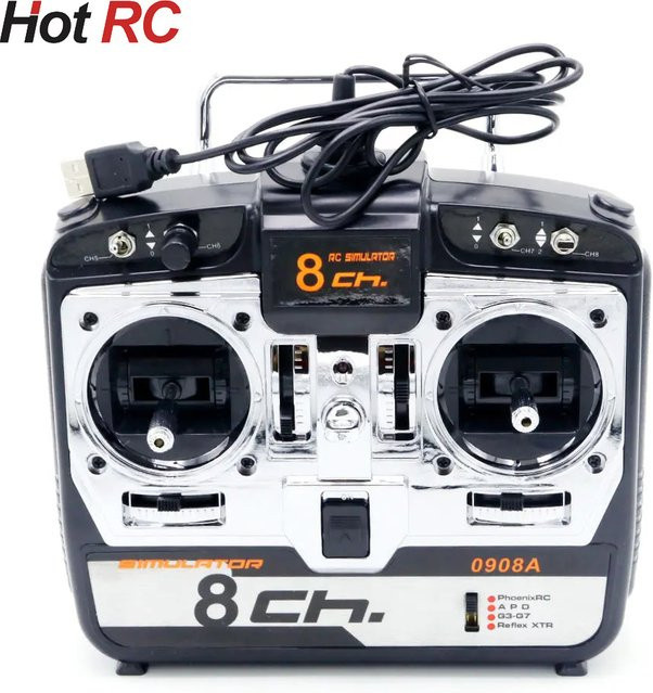 16 in 1 8ch Flugsimulator für RC Hubschrauber, Flugzeuge, FPV Racing Quadcopter und Drohnen, Modell jtl0908a, Modus 1, Schwarz - Bild 1