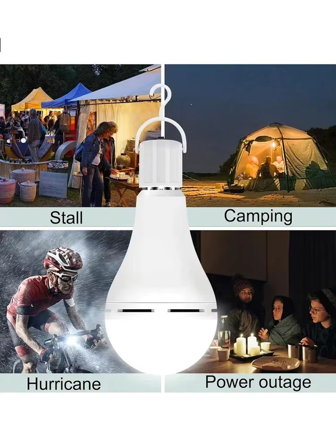 LINYILIGHT LED Camping Laterne 15W, wiederaufladbare E27 Notfallbeleuchtung, dimmbar und wasserdicht, Weiß - Bild 7