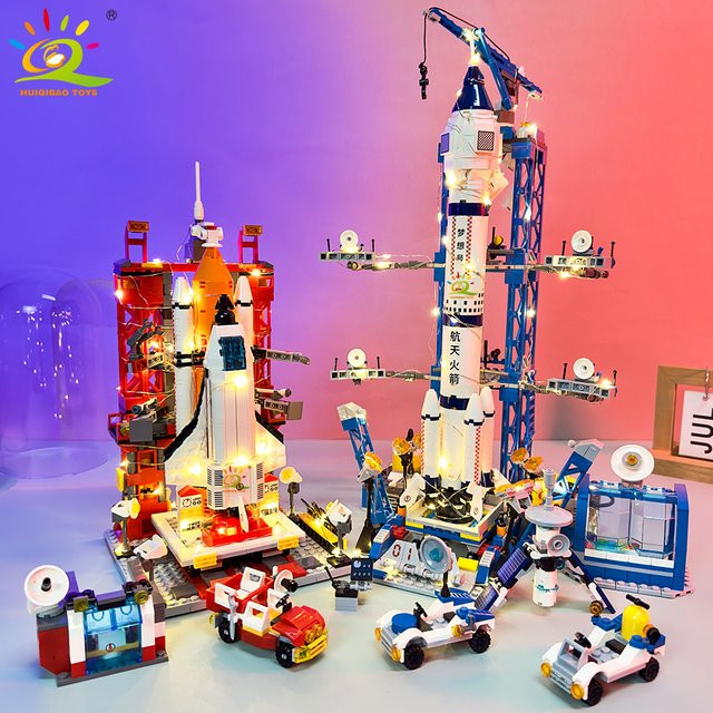 HUIQIBAO Aviation Spaceport Modell Space Shuttle Rakete Startzentrum, Bausteine, Weltraum - Bild 1