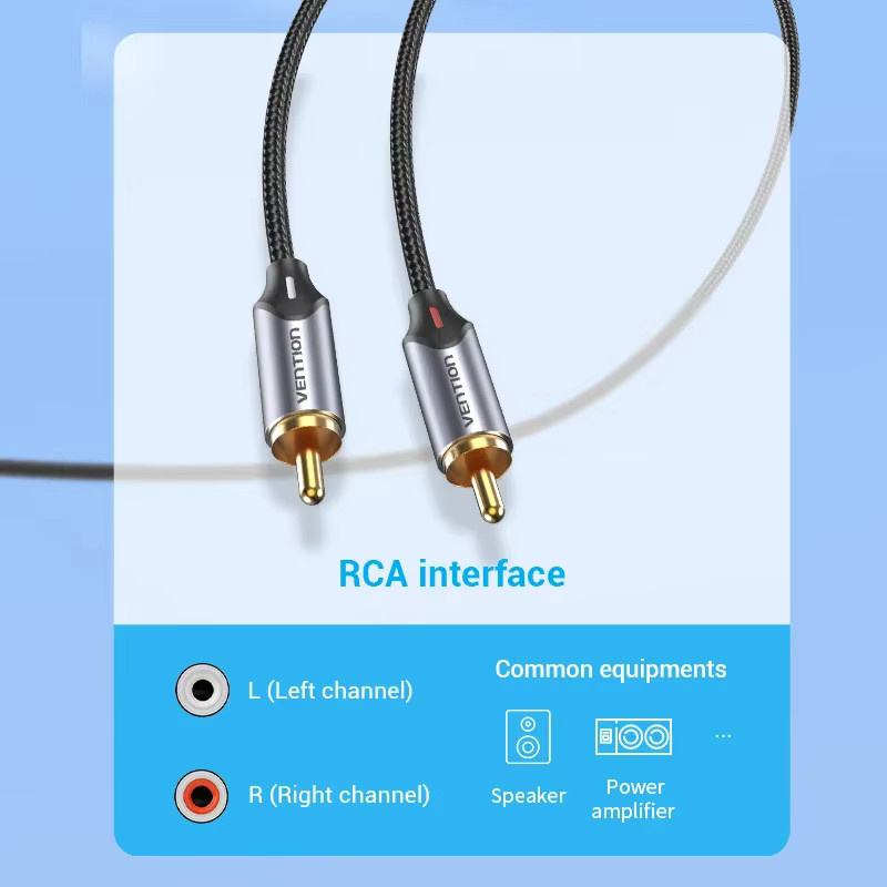 Vention Audiokabel 3,5 mm Klinke auf 2RCA Splitter für Smartphone, Verstärker und Heimkino - Bild 3