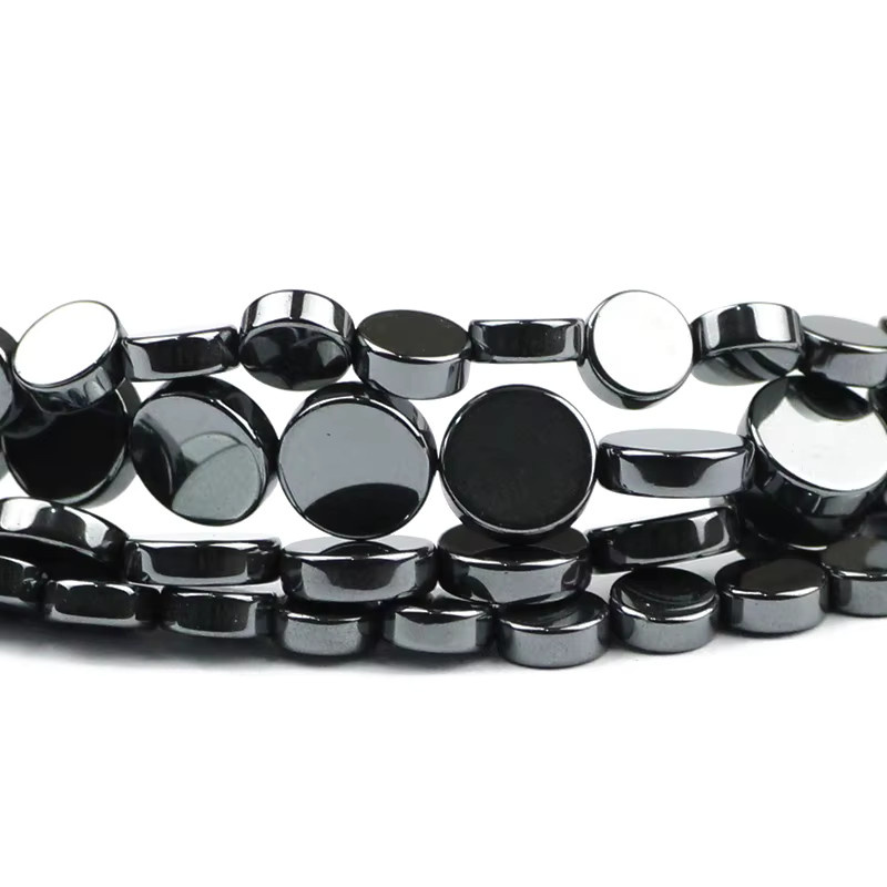 MÜNZEN Spacer Perlen Hämatit, Schwarz, 8/6 mm, Unisex - Bild 5