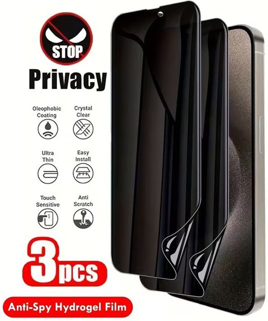 3 Stück Naruyo Anti-Spionage Hydrogel Displayschutzfolie für Realme GT3 GT5 Pro GT Neo 5 SE Neo2 Neo3 Neo 3T Neo3 Limited Edition - Bild 1