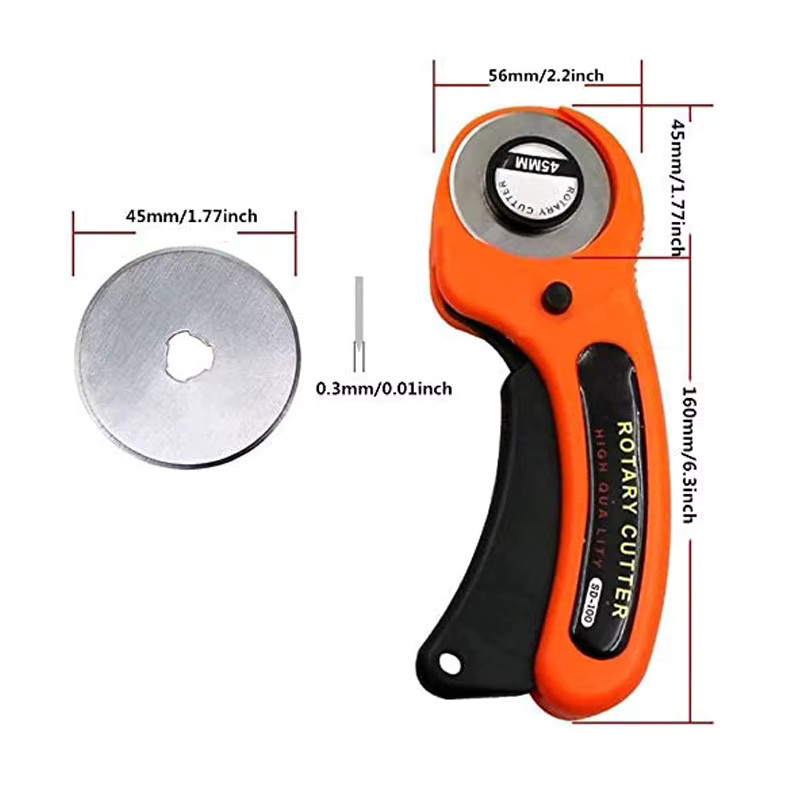 Ergonomischer Rotary Stoff Cutter 45mm in Orange für Nähen, Quilten und DIY-Projekte - Bild 5