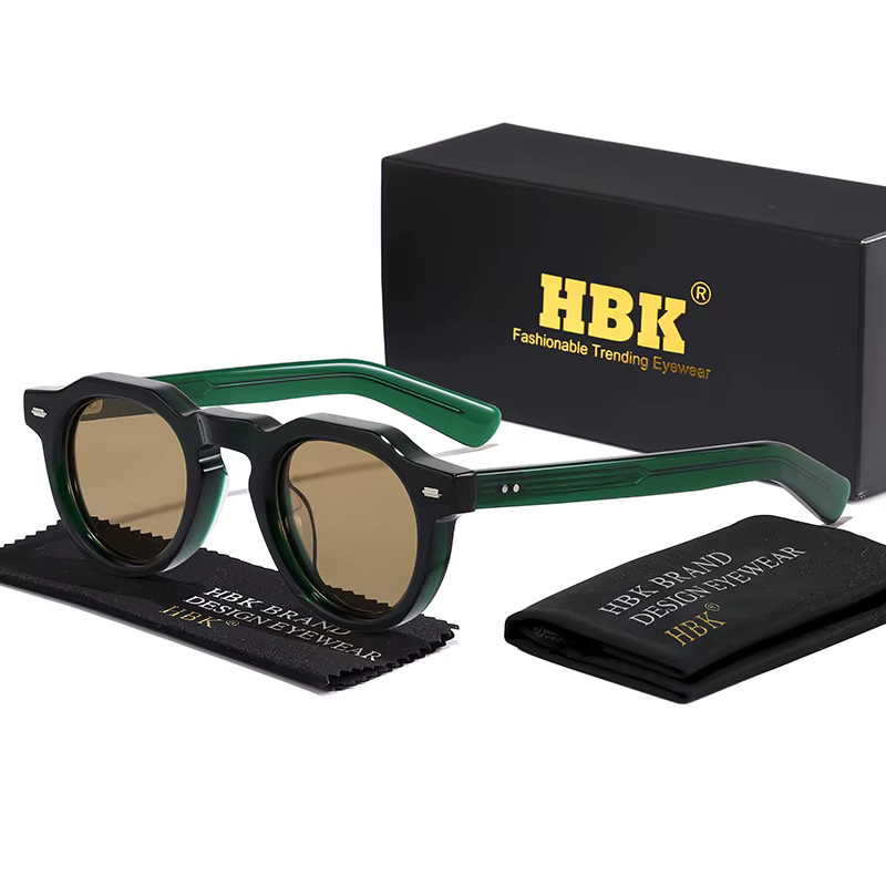 HBK Sonnenbrille, Rund, Vollrand, Acetat, Unisex - Bild 1