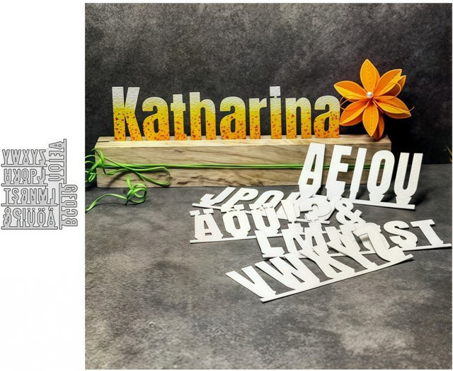 Große Alphabet Metall Stanzformen in Silber für DIY Scrapbooking und Kartenherstellung - Bild 1
