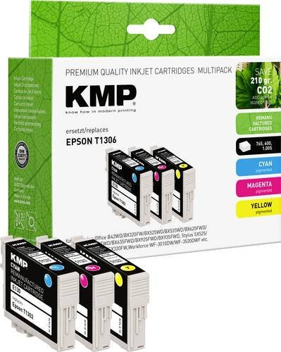 KMP Druckerpatronen Kombi-Pack kompatibel mit Epson T1302, T1303, T1304 in Cyan, Magenta und Gelb - Bild 1