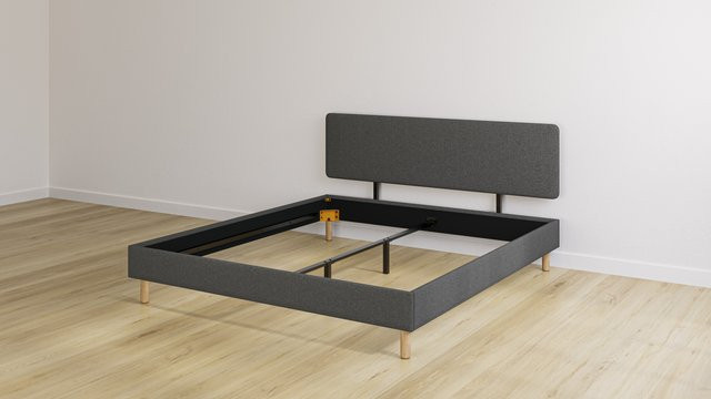 Emma Original Bett mit gepolstertem Rahmen in Grau, B/T: 180 x 200 cm - Bild 1