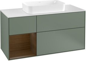 V&B Waschtischunterschrank Finion in Walnuss mit Lackierung, Breite: 120 cm, Tiefe: 50,1 cm, Höhe: 50,1 cm - Bild 1