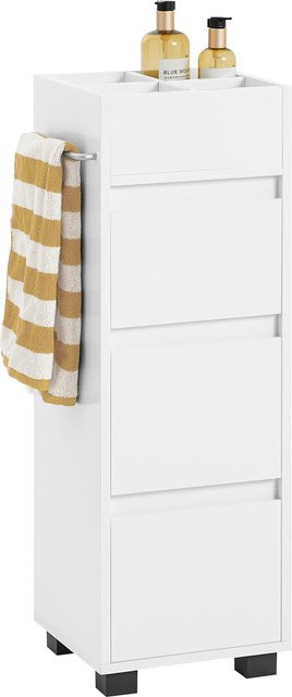 SoBuy Badezimmerschrank BZR29-W in Weiß mit 3 Schubladen und 4 Fächern, B/T/H: 90 x 33 x 30 cm - Bild 1
