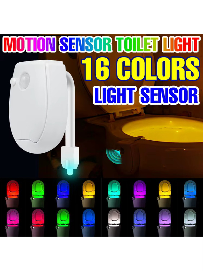 CanLing LED-Toilettenlampe mit PIR-Bewegungsmelder und RGB-Nachtbeleuchtung in Weiß, wasserdicht mit 7 Farben und 3 Modi - Bild 6