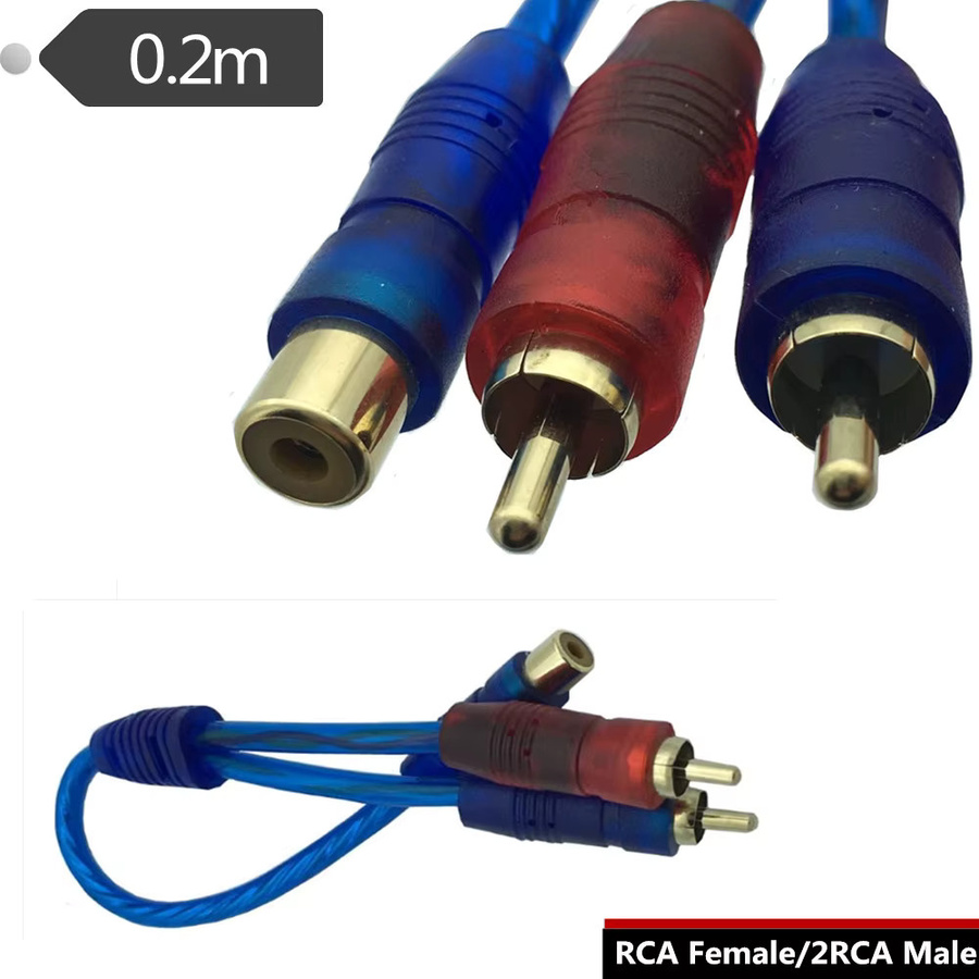 RCA-Stecker auf RCA-Buchse Splitter Stereo-Audio-Y-Adapterkabel für Auto und Verstärker - Bild 3
