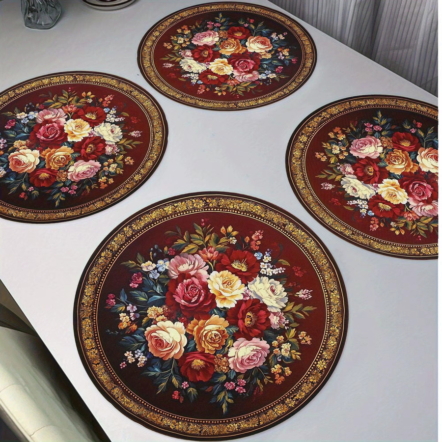 VIKAMA 4er Set Weihnachts-Tischsets im Western-Stil für die Tischdekoration bei Feiertagen und Partys - Bild 2