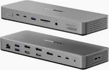 Alogic TB4DU4 Quad 4K Display Thunderbolt Hybrid Universal Dockingstation in Schwarz und Grau mit HDMI, DisplayPort, USB-C und USB-A Anschlüssen - Bild 1