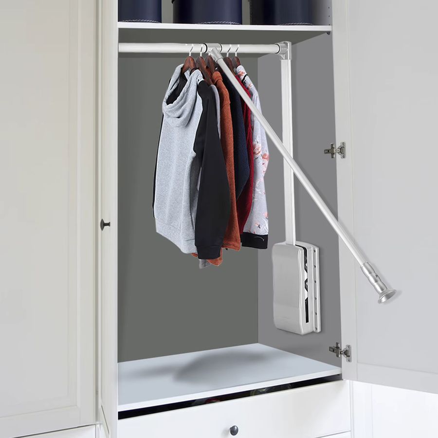 ZJCHAO Herunterziehbare Kleiderstange mit verstellbarer Breite für deinen Kleiderschrank - Bild 2