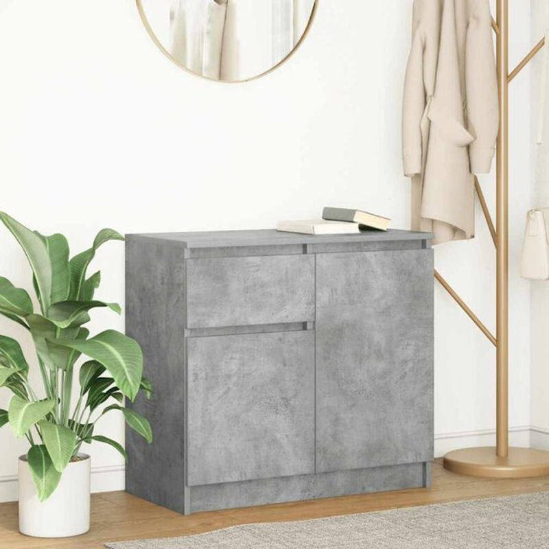 Modernes Sideboard mit Schublade von vidaxl in Grau aus Holzwerkstoff, B/T/H: 71 x 35 x 65 cm - Bild 1