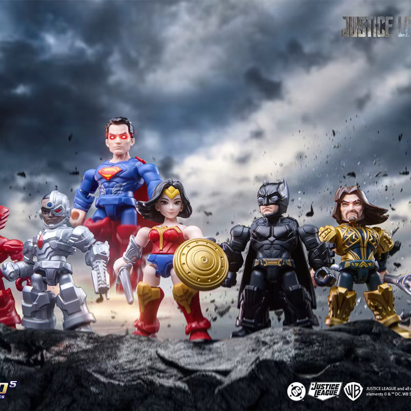 Blokees DC Justice League Batman Superman Wonder Woman The Flash Aquaman Cyborg, Anime-Figur Modell Blind Box, multicolour - Bild 4