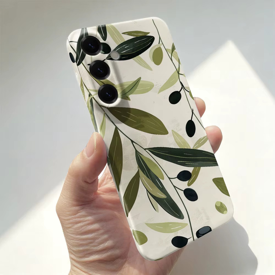 Stoßfeste Handyhülle mit Blattmuster für Samsung Galaxy S26 S25 S24 S23 S22 Plus S21 Ultra Edge FE aus Hart-PC, Mehrfarbig - Bild 2