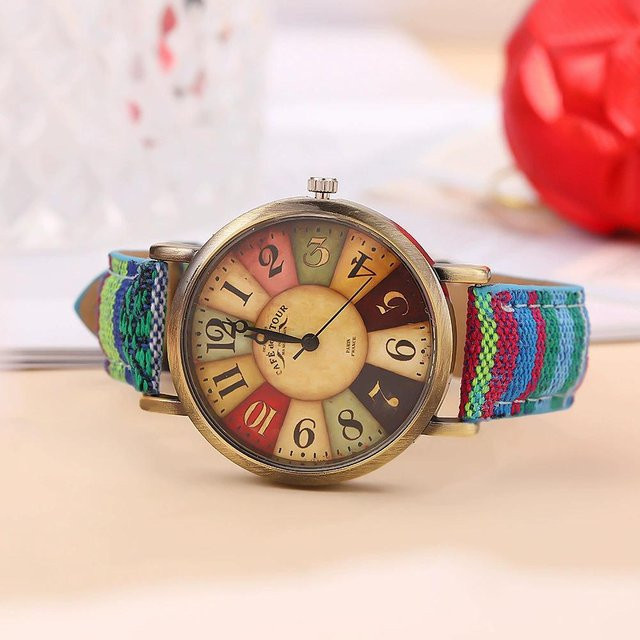 MGB Armbanduhr, Quarz, Zinklegierung, Textil/NATO, Bunt, Damen - Bild 1