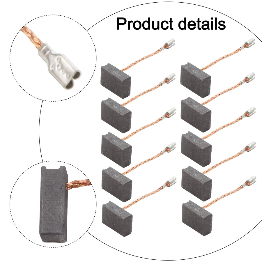 10er Set Kohlebürsten für Bosch GWS 17-125 CIE, Maße: 6 x 11 x 15 mm, Ersatzteil 1607000V37 - Bild 2