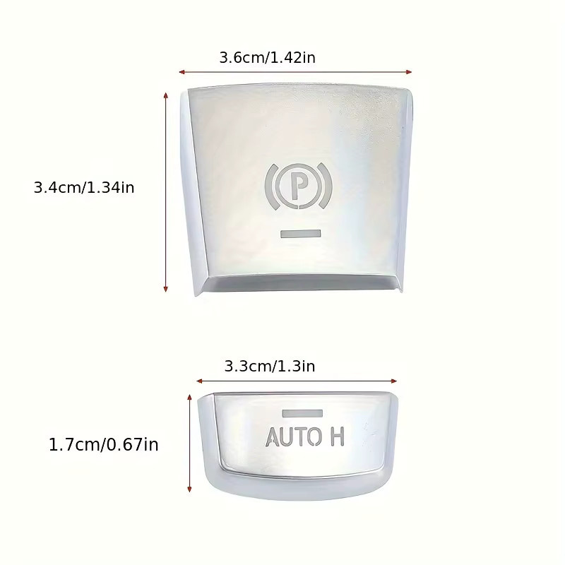 P AUTO Elektronische Handbremse H-Taste Schalter Abdeckung Trim Aufkleber in Silber für BMW 5 6 7 Serie 5GT F10 F12 F01 X3 X4 X5 X6 - Bild 2