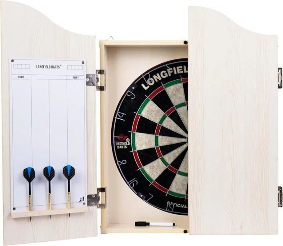 Matgames Dartset mit Holz-Pfeilschrank, Sisal-Dartscheibe, 2 Sätzen 18g Darts und abwischbaren Scoreboards in Multicolor - Bild 2