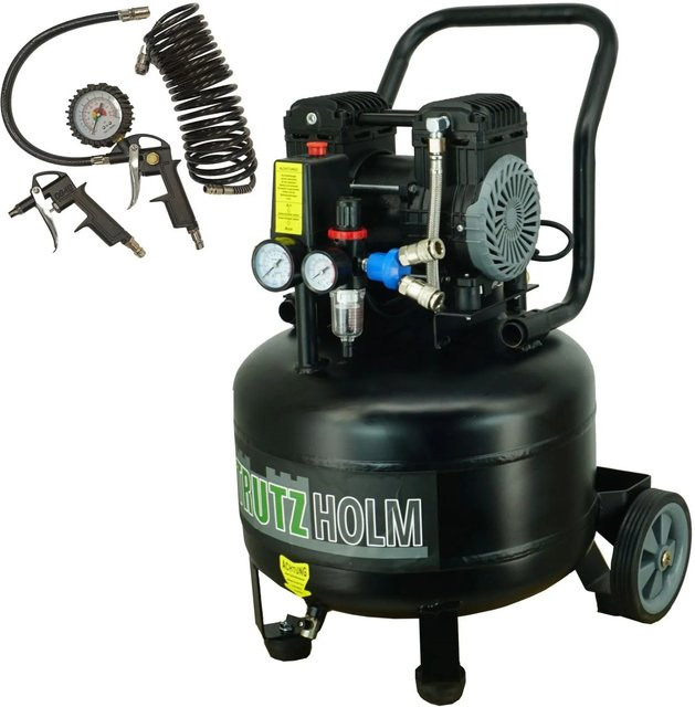 TRUTZHOLM Silent Flüsterkompressor Vertikal, Schwarz, 36 l, 900 W, 8 Bar, B/T/H: 60 x 45 x 65 cm - Bild 1