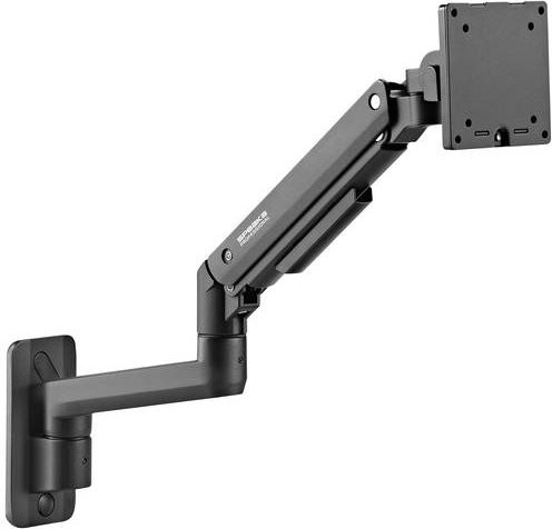 SpeaKa Professional Monitor-Wandhalterung SP-MM-990 für 1 Display, 43,2 cm bis 124,5 cm, Schwarz, höhenverstellbar und neigbar - Bild 1