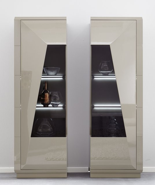Vitrine Rolf Weber ALSFELD in Weiß mit Glastüren und integrierter Beleuchtung, B/T/H: 48 x 65 x 200 cm - Bild 1