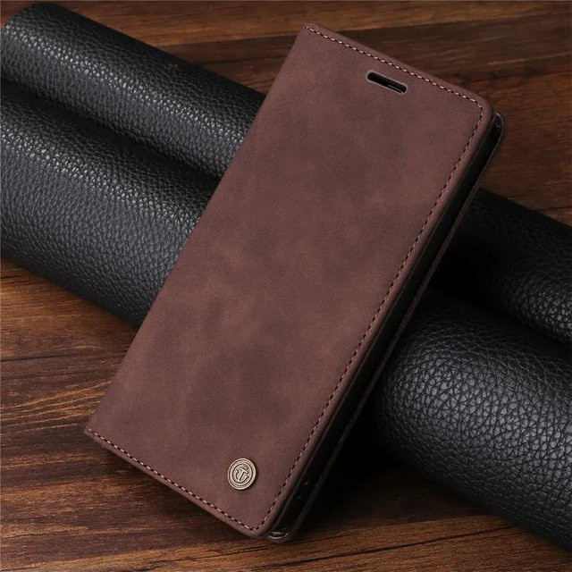 Leder Klapphülle Brieftaschengülle für Samsung Galaxy M31 in Braun - Bild 1